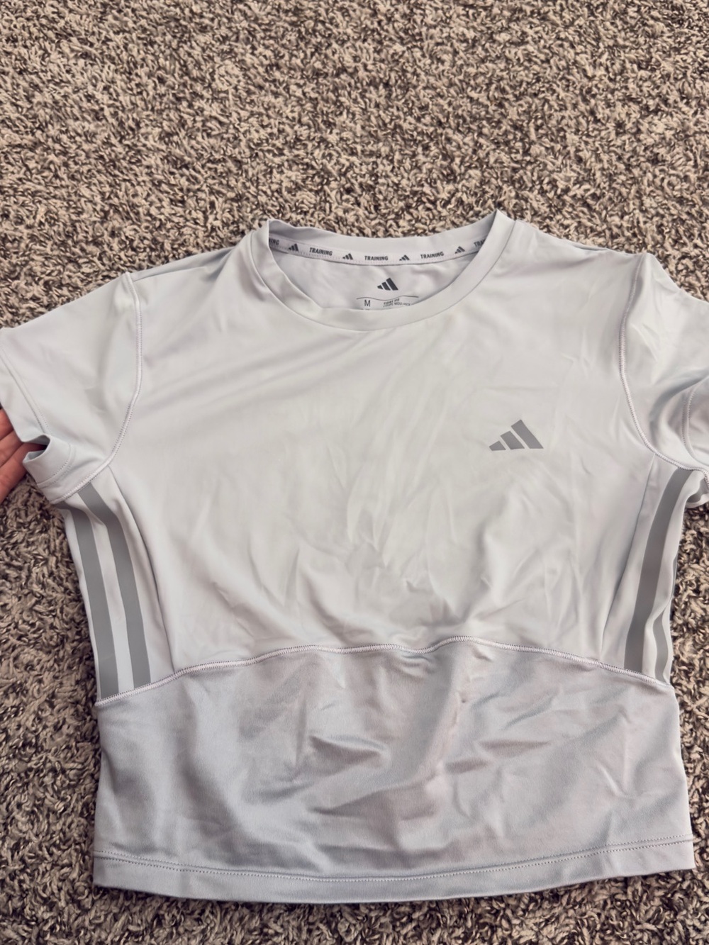 Adidas Light Gray Climalite Training Tee